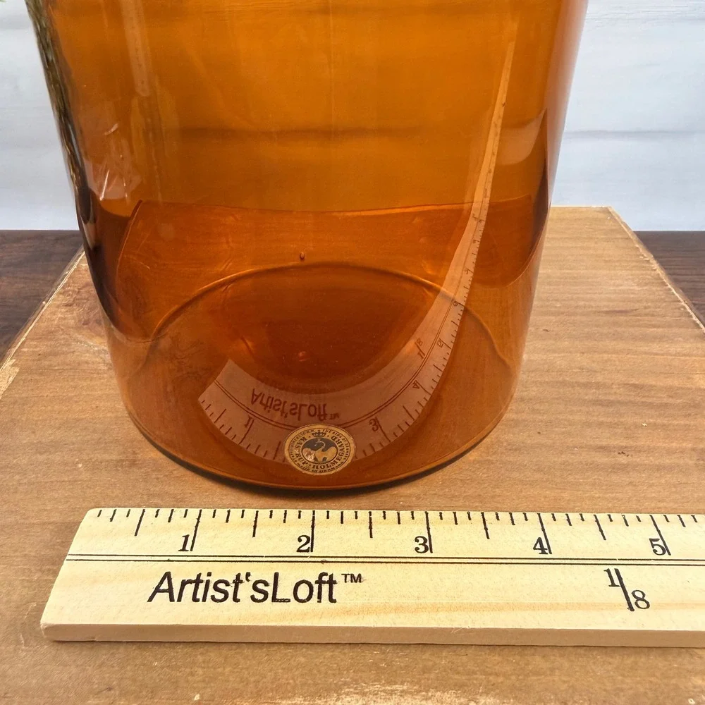 Holmegaard Otto Brauer Gulvvase Amber Glass Vase Denmark Mid Century 12.5